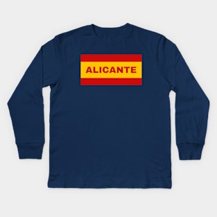 Alicante City in Spanish Flag Colors Kids Long Sleeve T-Shirt